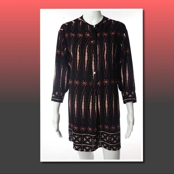 Collective Concepts Black Red Abstract Dress Sz S - Picture 2 of 5